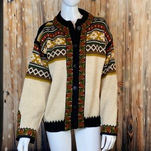 Gann Sporty Vintage Nordic Wool Sweater Jacket